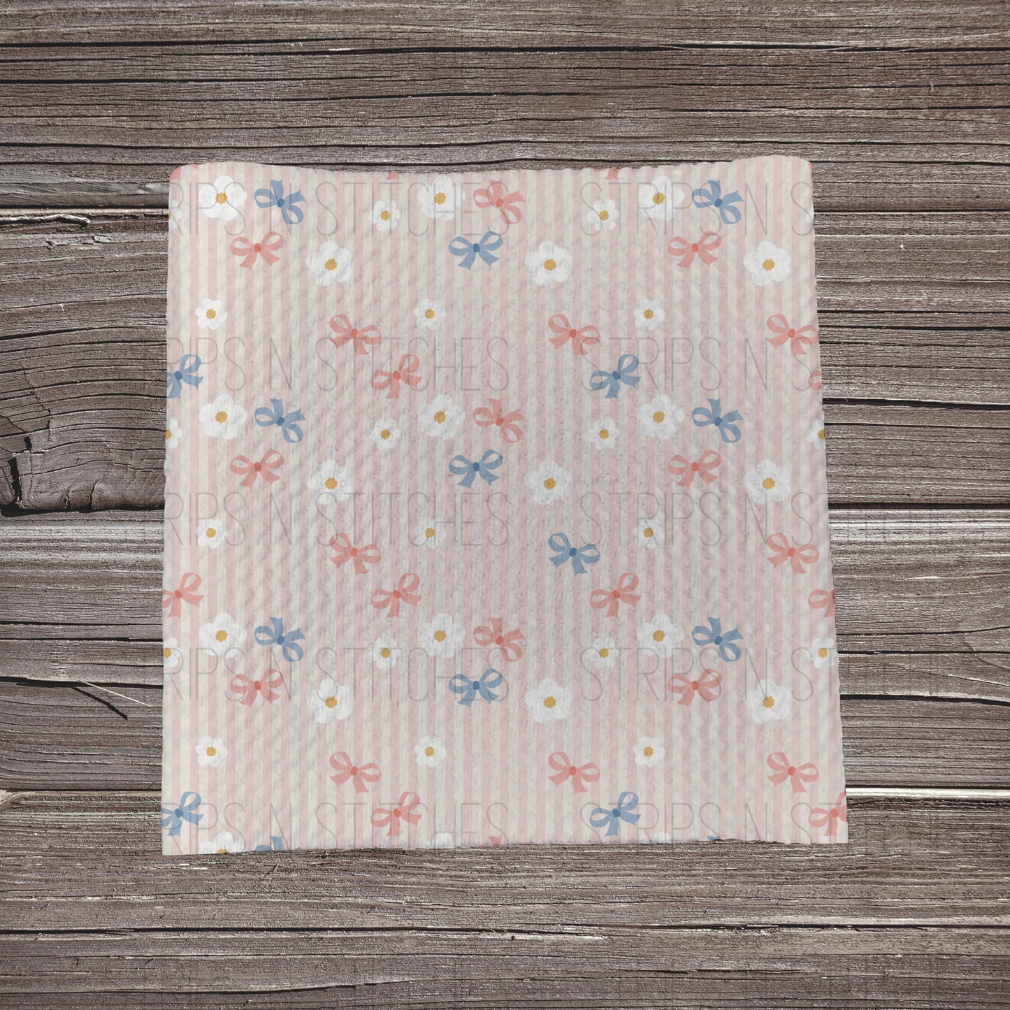 Dainty Bows & Pink Stripes | Fabric Strip- Bow Making- Headwrap- Scrunchies