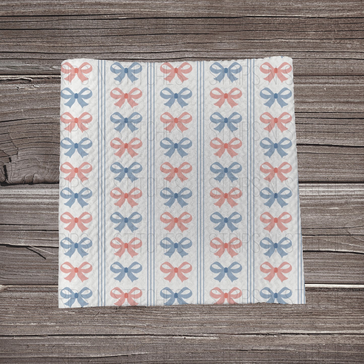 Muted Red & Blue Bows | Fabric Strip- Bow Making- Headwrap- Scrunchies