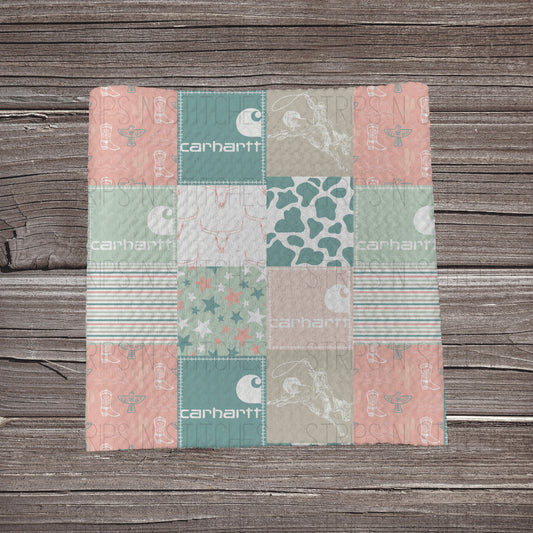 Coastal Sunset Western Carhartt Patchwork | Bullet Fabric Strip | Bow Making | Scrunchie |