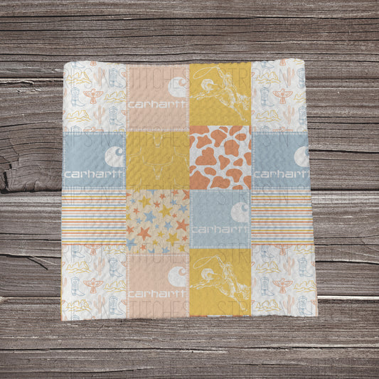 Sunny Side Western Carhartt Patchwork | Bullet Fabric Strip | Bow Making | Scrunchie |