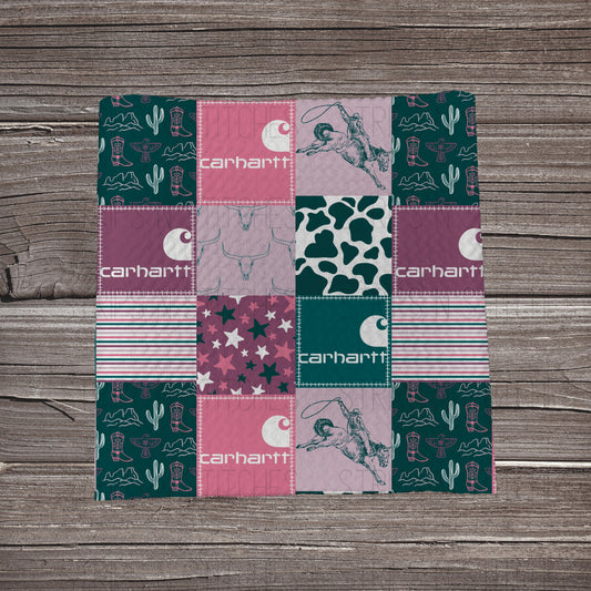 Western Sunset Carhartt Patchwork | Bullet Fabric Strip | Bow Making | Scrunchie |