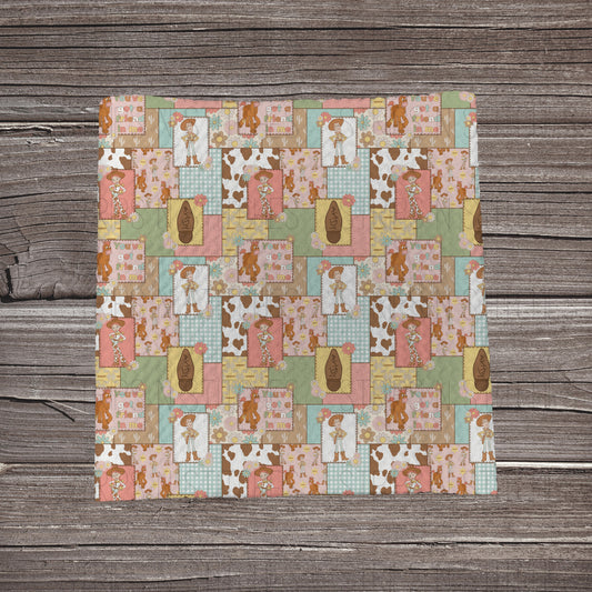 Pastel Muted Toy Story Patchwork | Fabric Strip- Bow Making- Headwrap- Scrunchies