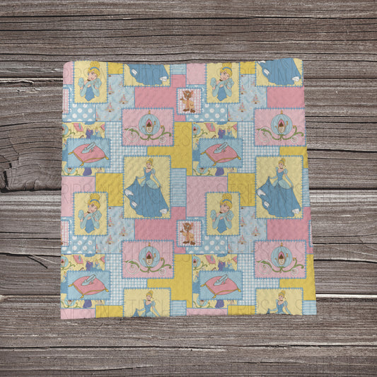 Blue Princess Patchwork | Fabric Strip- Bow Making- Headwrap