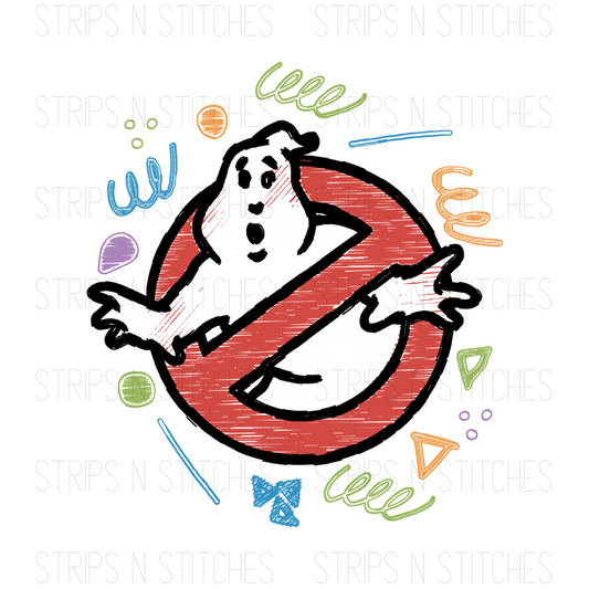 Almost Hidden Doodle Ghost Busters | Sublimation Transfer | Create your own