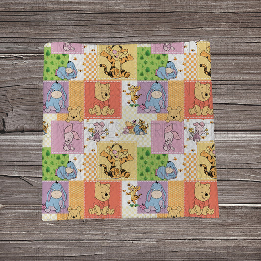 Pooh & Friends Patchwork | Bullet Fabric Strip | Bow Making | Scrunchie |