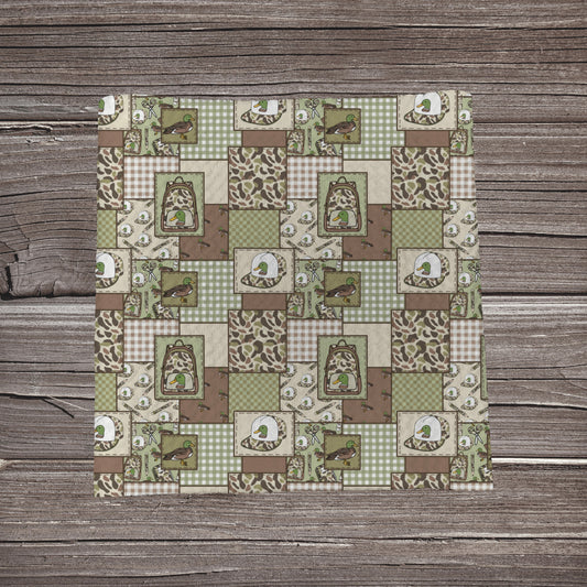 Camo School Supplies Patchwork | Fabric Strip | Bow Making- Headwrap- Scrunchies