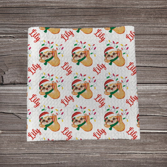 Christmas Sloths - CUSTOM NAME  *EXCLUSIVE* | Fabric Strip | Bow Making | Scrunchie | Headwraps