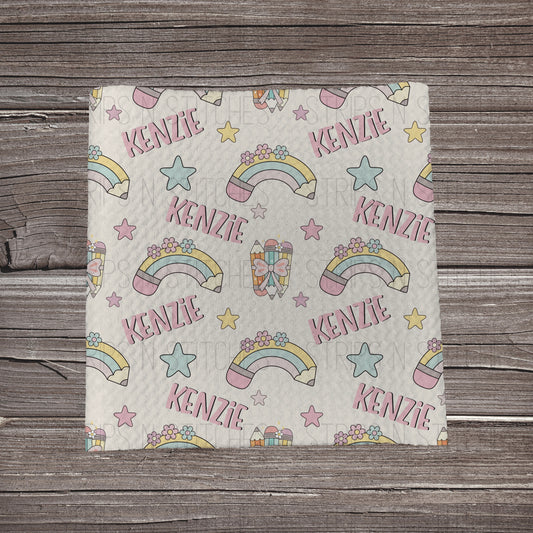 Back to School Pastel - CUSTOM NAME  | Fabric Strip | Bow Making | Scrunchie | Headwraps