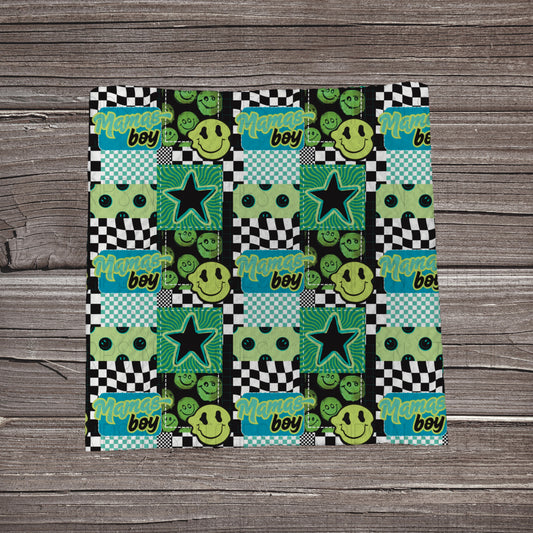 Green Mama’s Boy Patchwork | Fabric Strips | Bow Making | Scrunchies | Headwraps
