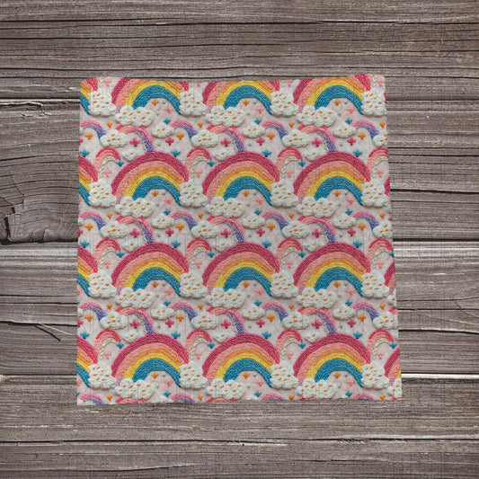 Faux Embroidered Rainbows | Fabric Strips | Bow Making | Scrunchies | Headwraps