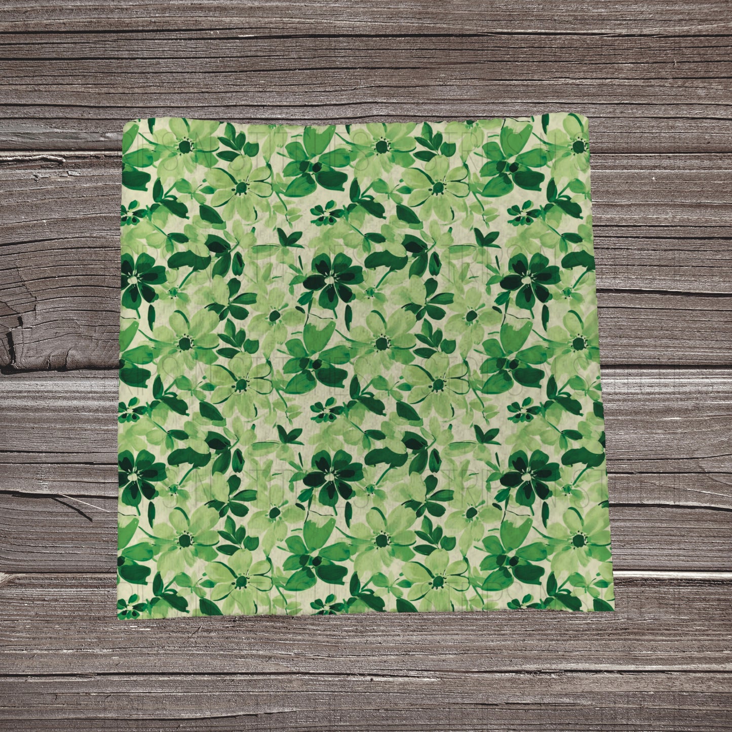 Green Stacked Floral | Fabric Strips | Bow Making | Scrunchies | Headwraps