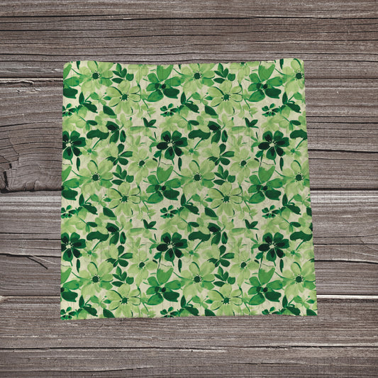 Green Stacked Floral | Fabric Strips | Bow Making | Scrunchies | Headwraps