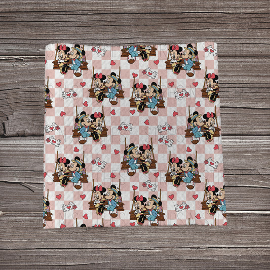 Checkered Mouse Couple | Bullet Fabric Strip | Bow Making | Scrunchie |
