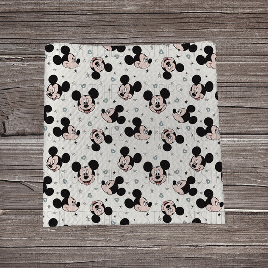 Mickey Mouse & Stars - Light Grey | Bullet Fabric Strip | Bow Making | Scrunchie |