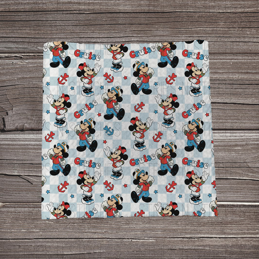 Cruise Mickey | Bullet Fabric Strip | Bow Making | Scrunchie |