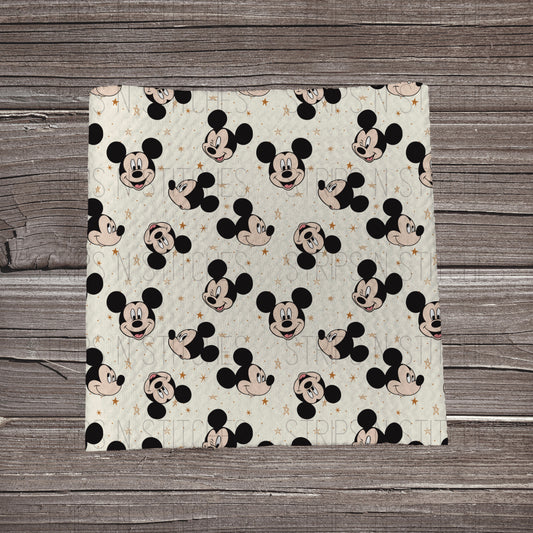 Mickey Mouse & Stars- Cream | Bullet Fabric Strip | Bow Making | Scrunchie |