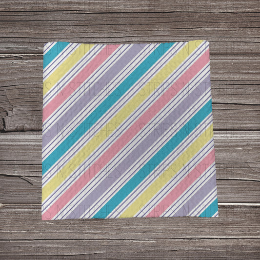 Pastel Diagonal Stripes | Bow Making | Headwrap | Scrunchies