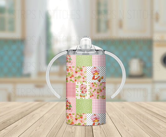 Patchwork Strawberry Shortcake | Grow with Me Tumbler- 12oz- Two Lids