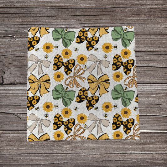 Sunflower Bows | Fabric Strip | Bow Making | Headwrap | Scrunchies
