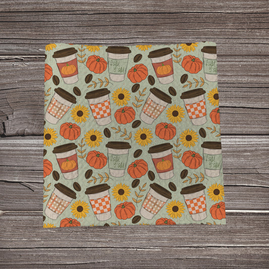 Pumpkins & Coffee | Fabric Strip | Bow Making | Headwrap | Scrunchies