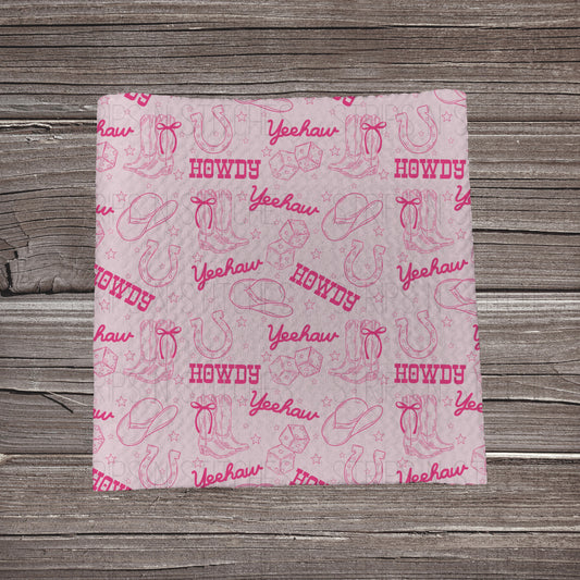 Pink Simple Howdy | Fabric Strip | Bow Making | Headwrap | Scrunchies