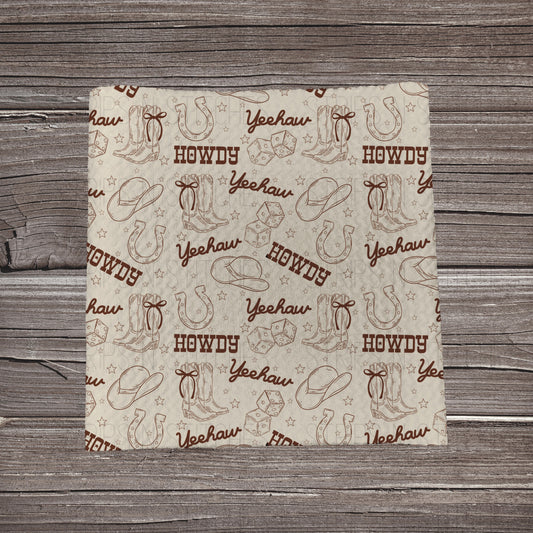 Brown Simple Howdy | Fabric Strip | Bow Making | Headwrap | Scrunchies