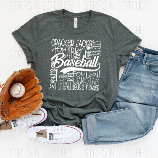 Baseball Subway | Screen Print Transfer | Adult Size | Create Your Own Shirt