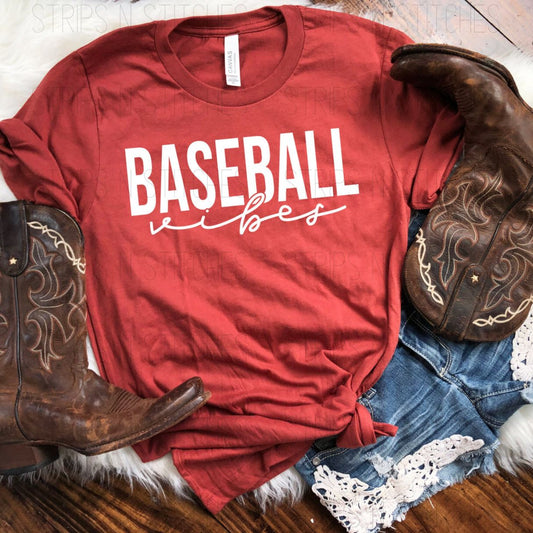 Baseball Vibes | Screen Print Transfer | Adult Size | Create Your Own Shirt