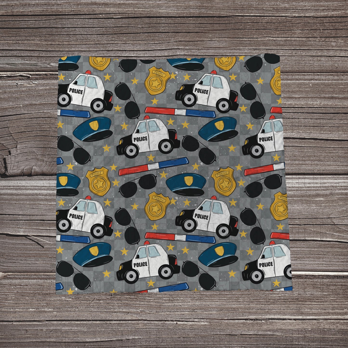 Police Scatter- Dark Grey | Fabric Strip | Bow Making | Headwrap | Scrunchies
