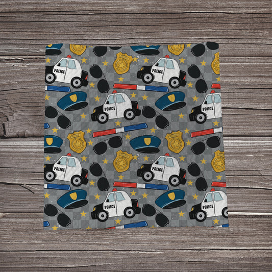 Police Scatter- Dark Grey | Fabric Strip | Bow Making | Headwrap | Scrunchies