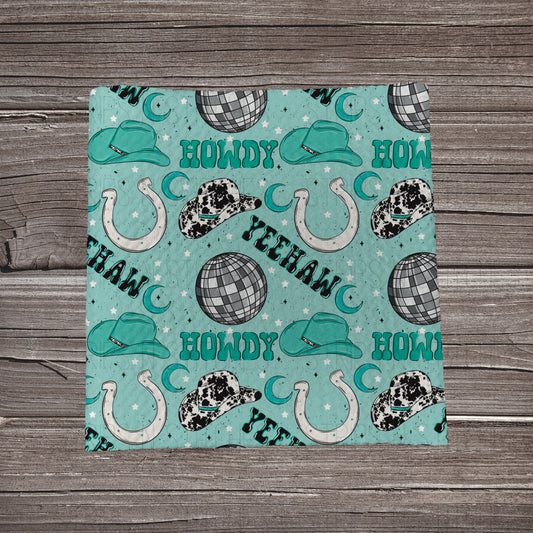 Turquoise Howdy Scatter | Fabric Strip | Bow Making | Headwrap | Scrunchies