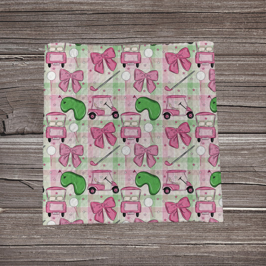 Let’s Go Golfing- Plaid | Fabric Strip | Bow Making | Headwrap | Scrunchies