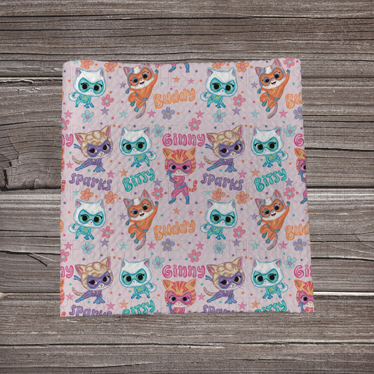 Super Cats- Pink | Fabric Strip | Bow Making | Headwrap | Scrunchies