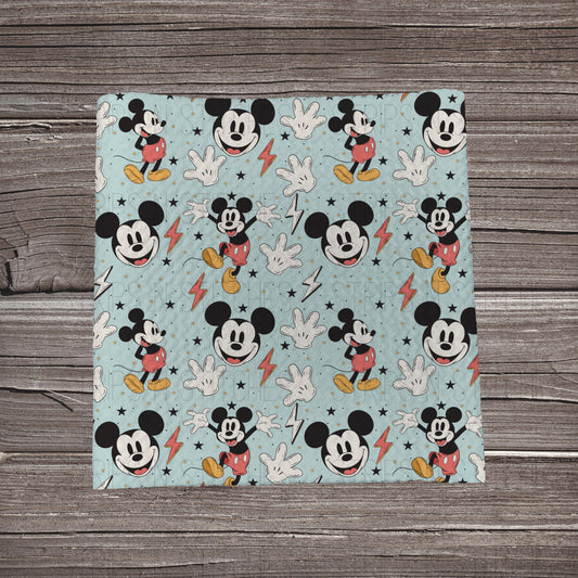 Happy Mouse Scatter- Blue | Fabric Strip | Bow Making | Headwrap | Scrunchies