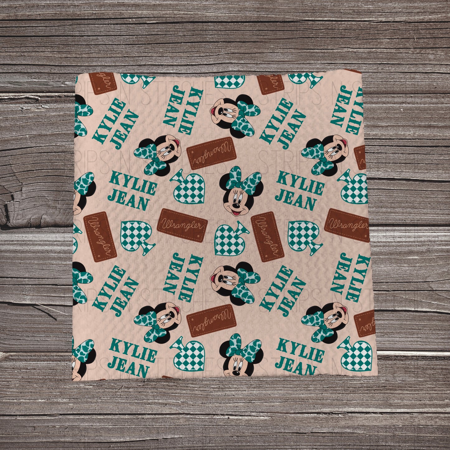 Western Girl Mouse - CUSTOM NAME | Fabric Strip | Bow Making | Scrunchie | Headwraps