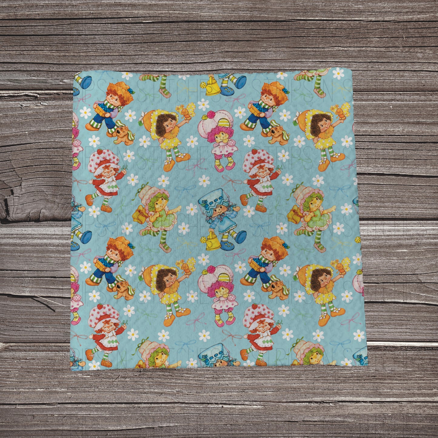 Original Strawberry Shortcake Blue | Fabric Strip | Bow Making | Headwrap | Scrunchies