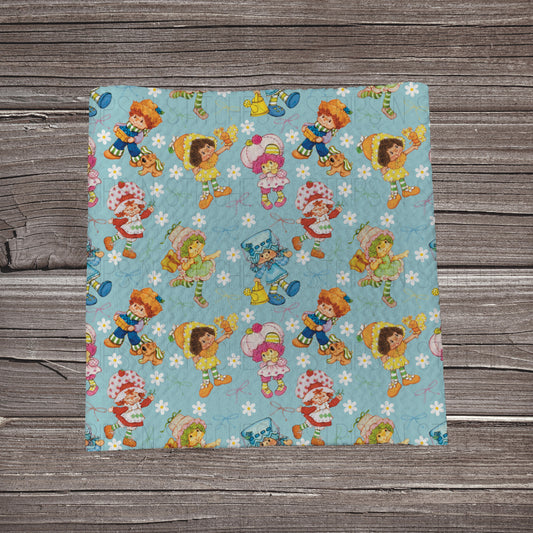 Original Strawberry Shortcake Blue | Fabric Strip | Bow Making | Headwrap | Scrunchies