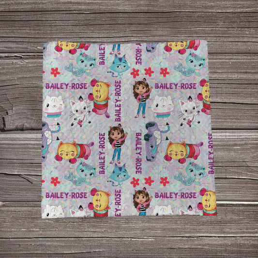 Gabby's Dollhouse - CUSTOM NAME  | Fabric Strip | Bow Making | Scrunchie | Headwraps