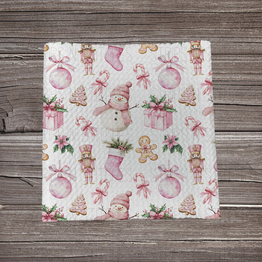 It's a Pink Christmas- White | Fabric Strip- Bow Making- Headwraps- Scrunchies