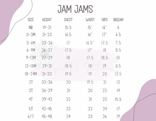 Ready to Sew Jam Jams- Short Sleeve/Pants