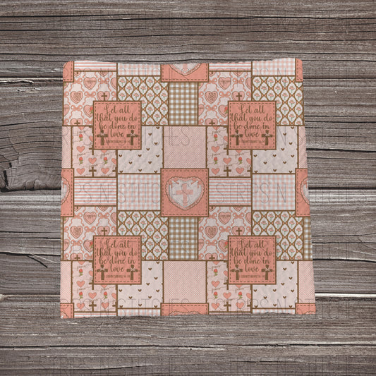 Jesus Loves You Patchwork | Fabric Strip- Bow Making- Headwraps- Scrunchies