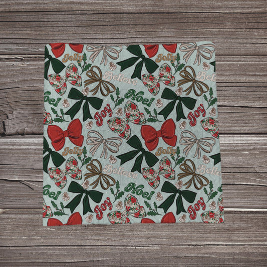 Joy Christmas Bows | Fabric Strip | Bow Making | Headwrap | Scrunchies