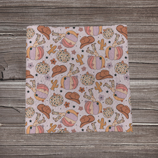 Lavender Fall Cowgirl | Fabric Strip- Bow Making- Headwrap- Scrunchies