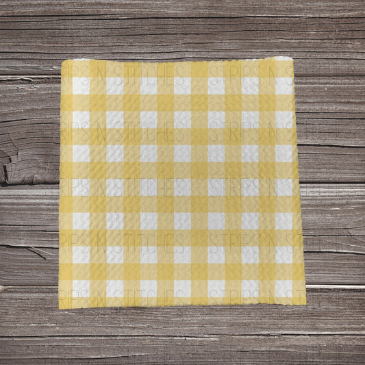 Light Yellow Plaid | Fabric Strip- Bow Making- Headwrap- Scrunchies