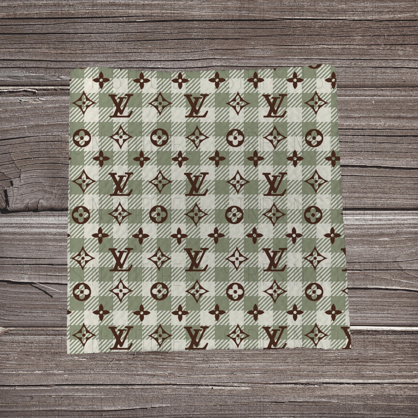 Mint Plaid LV | Fabric Strip- Bow Making- Headwraps- Scrunchies