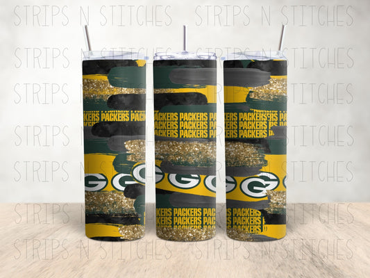 NFL Brushstrokes | ALL TEAMS AVAILABLE | 20 Oz Stainless Steel Tumbler with Lid & Straw