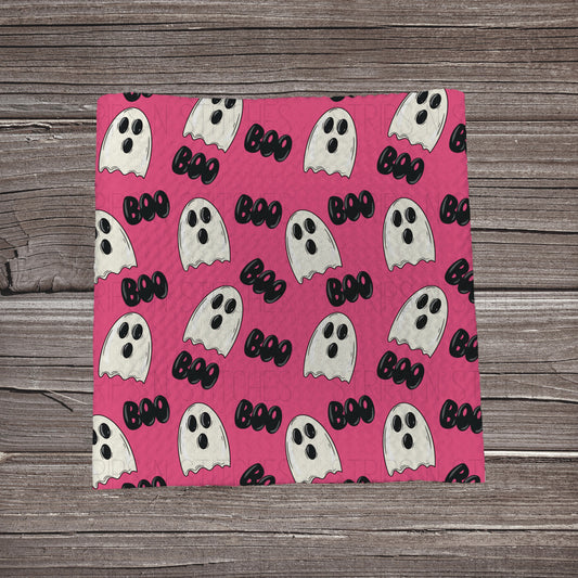 Pink Boo Ghosts Scattered | Fabric Strip | Bow Making | Headwrap | Scrunchies