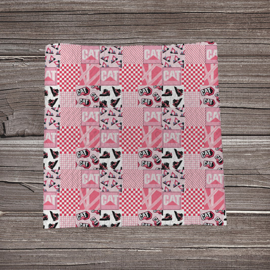 Pink Cat Patchwork | Fabric Strip | Bow Making | Headwrap | Scrunchies