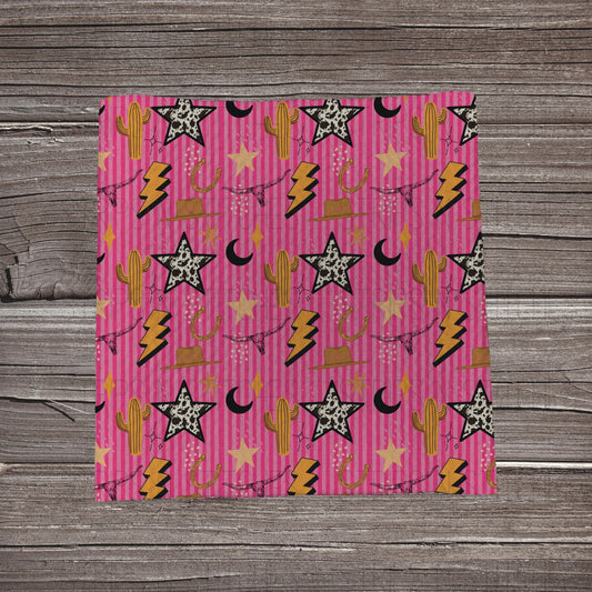 Pink Cowgirl Scatter | Fabric Strip | Bow Making | Headwrap | Scrunchies