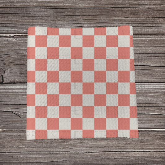 Pink Muted Checkers | Fabric Strip- Bow Making- Headwrap- Scrunchies